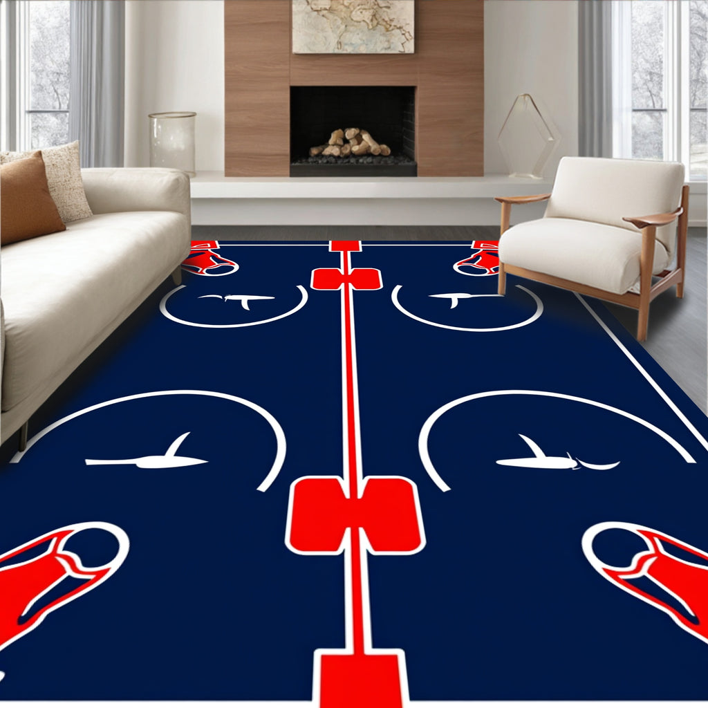 Hockey Arena Graphic Repeating Design Rug