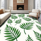 Vibrant Green Foliage Pattern Rug