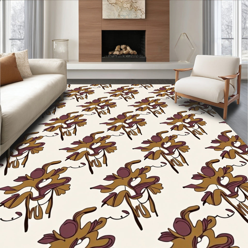 Abstract Organic Swirl Pattern Rug
