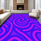 Swirling Pink and Purple Abstract Pattern Rug