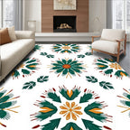 Abstract Floral Sunburst Pattern Rug
