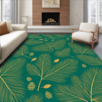 Emerald Green Golden Feather Forest Rug