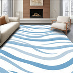 Blue Wavy Stripe Surface Design Rug