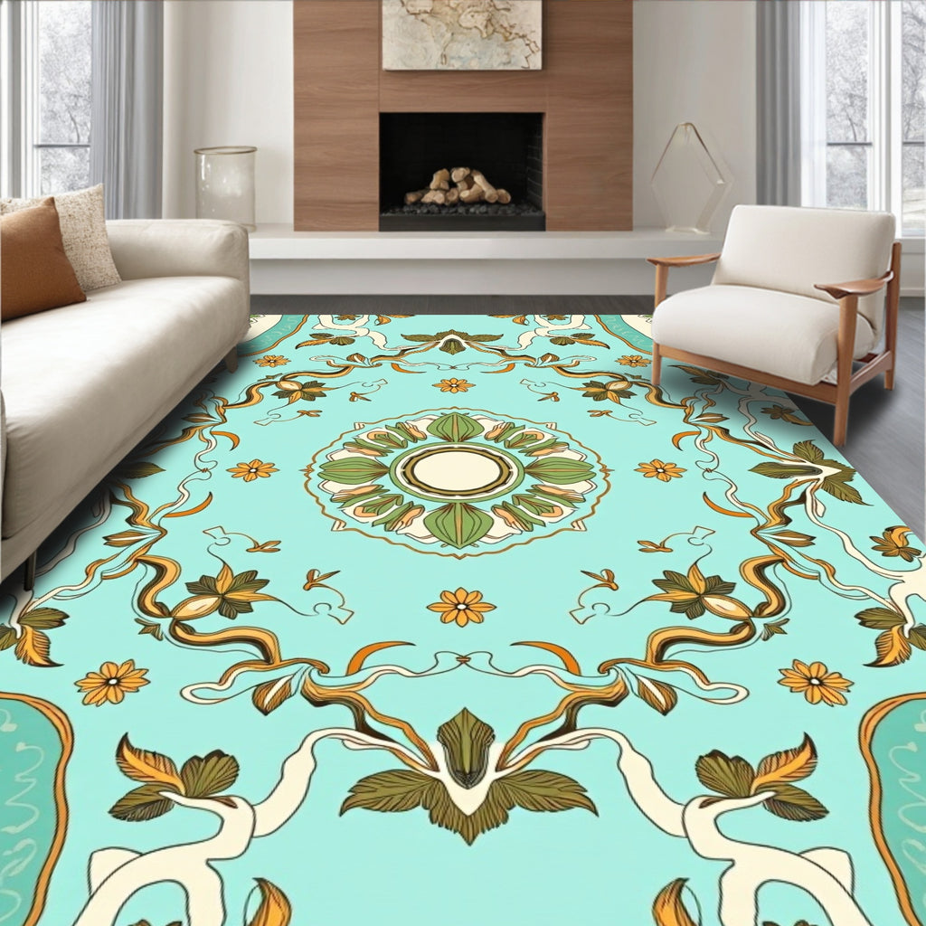 Vintage Floral Medallion Pattern Rug