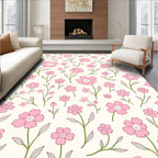 Delicate Pink Floral Pattern Rug