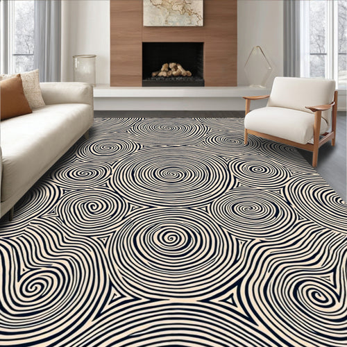 Abstract Swirls Triangle Pattern Rug