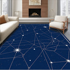 Deep Blue Starry Night Constellation Rug