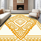 Golden Orange Art Deco Geometric Diamond Rug