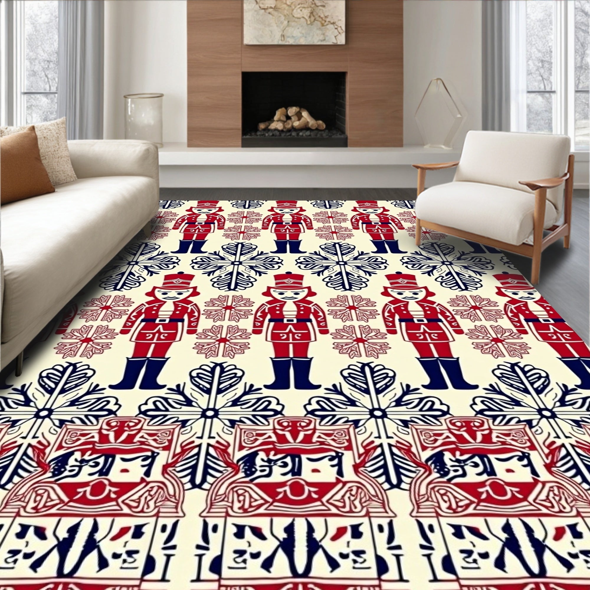 Nutcracker Folk Pattern Rug