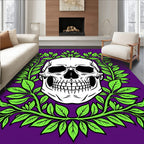 Gothic Skull Laurel Pattern Rug