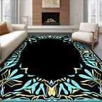 Art Nouveau Floral Pattern Frame Design Rug