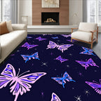 Purple Blue Butterfly Night Sky Design Rug