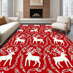 Vintage Forest Reindeer Pattern Design Rug