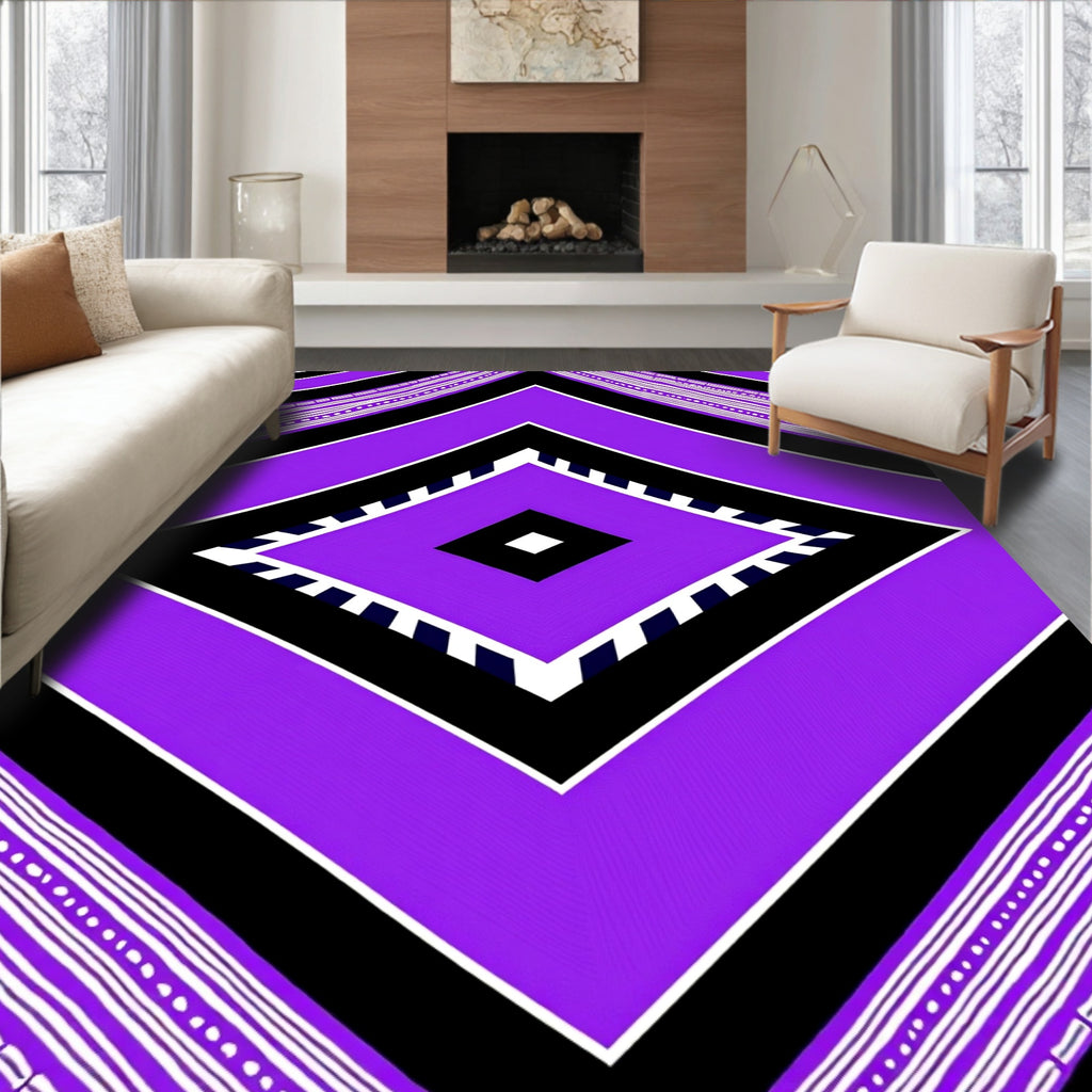 Bold Diamond Tribal Pattern Design Rug
