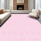 Pink Geometric Structure Pattern Rug