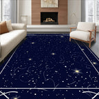 Midnight Celestial Starburst Pattern Rug