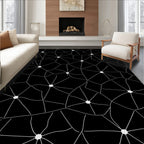 Black White Starburst Network Rug