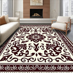 Crimson Floral Baroque Rug