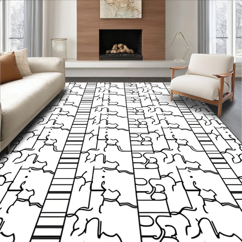 Abstract Organic Contour Stripes Rug