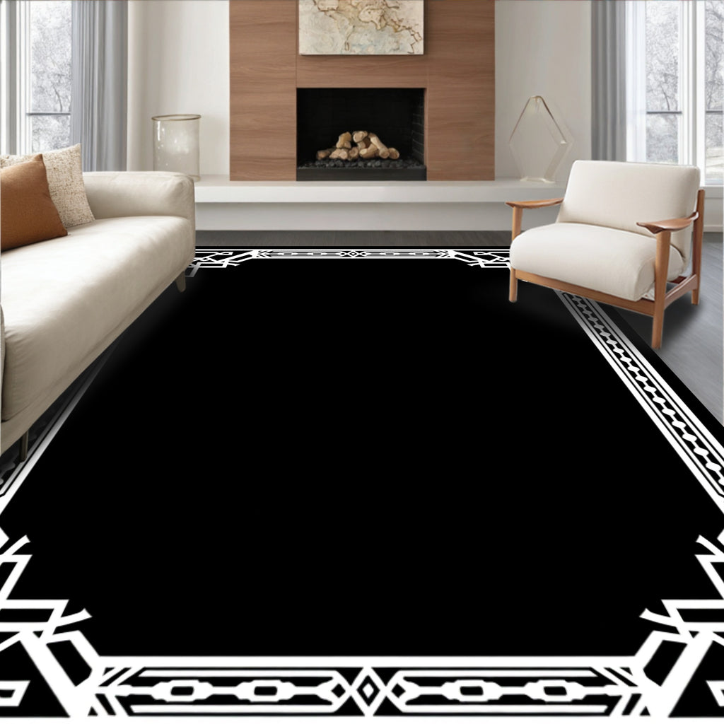 Art Deco Geometric Stripe Pattern Rug
