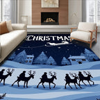 Night Sleigh Ride Festive Pattern Rug