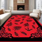 Bold Tropical Leaf Contemporary Design Rug
