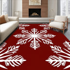 Winter White Snowflake Pattern Rug