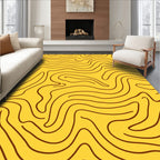 Flowing Abstract Yellow Pattern Rug