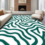 Abstract Teal Swirl Modern Pattern Rug