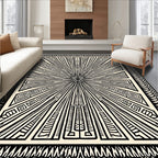 Bold Geometric Sunburst Pattern Rug