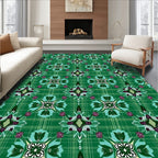 Tartan Floral Medallion Pattern Rug