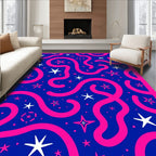 Bold Pink Swirls Starry Night Rug