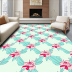 Rose Floral Diamond Pattern Design Rug