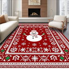 Festive Snowman Winter Holiday Rug