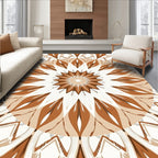 Brown Mandala Floral Abstract Design Rug
