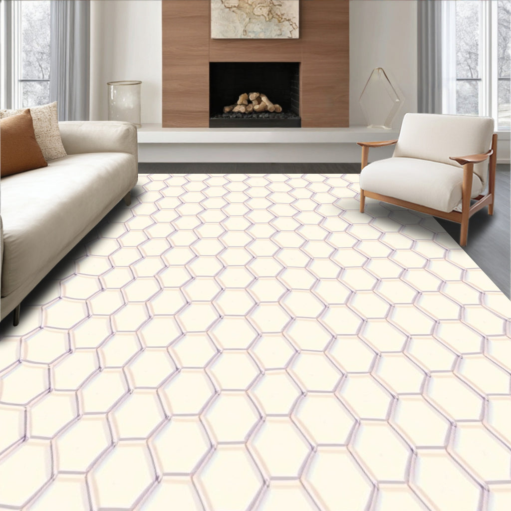 Hexagonal Pattern Modern Geometric Design Rug