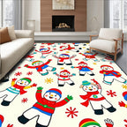 Festive Snowman Pattern Design Rug