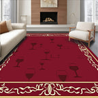 Regal Wine Glasses Ornate Border Rug