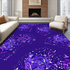 Abstract Purple Floral Splash Design Rug