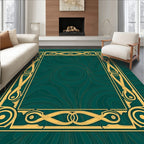 Elegant Gold Swirls Pattern Rug