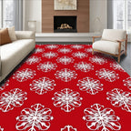 Classic Snowflake Holiday Pattern Rug