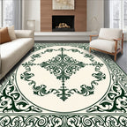 Elegant Scrollwork Floral Motif Rug