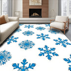 Blue Snowflake Scatter Rug