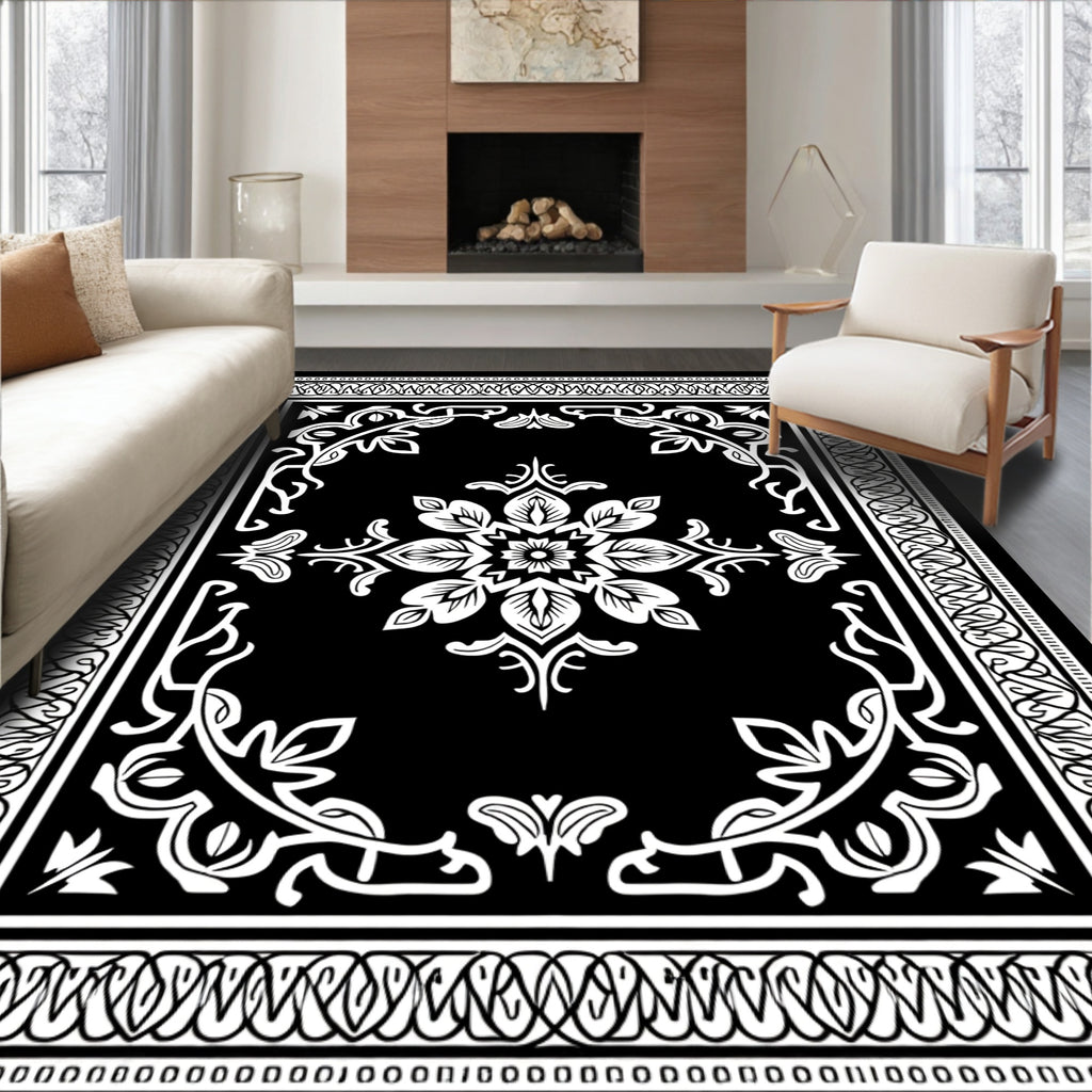 Classic Floral Swirls Decorative Rug