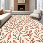 Red Leaf Branch Pattern Design Rug