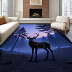 Majestic Deer Forest Twilight Design Rug