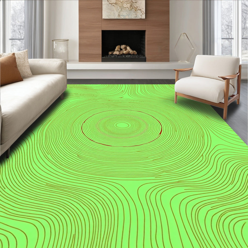 Concentric Circles Abstract Design Rug
