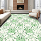 Art Nouveau Inspired Stylized Floral Rug