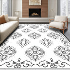 Intricate Scrollwork Floral Pattern Rug