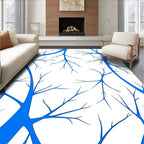 Bold Blue Branch Pattern Design Rug